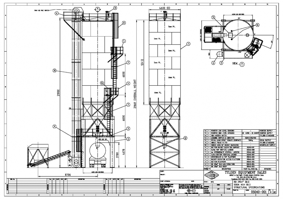 bản vẽ thiết kế silo chứa xi măng